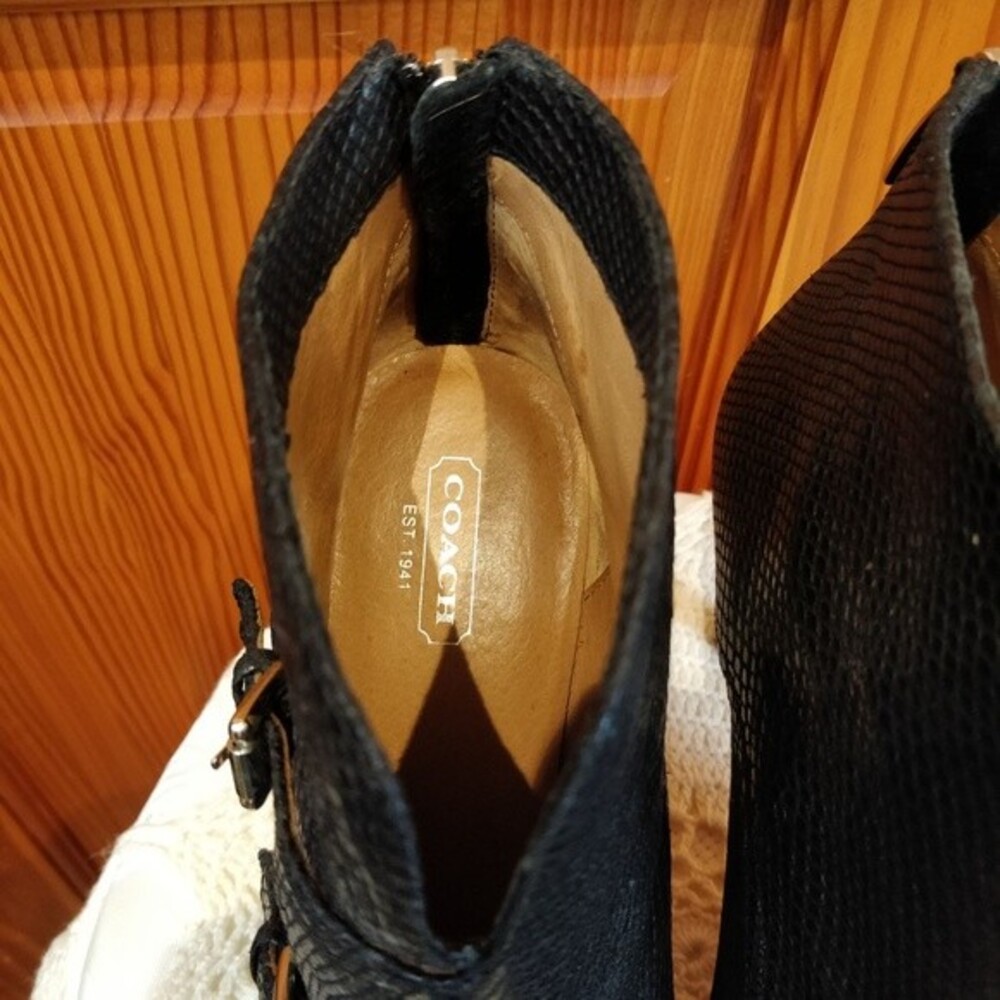 Coach Black Booties Tina Monk Strap Buckle  8.5 B - Picture 8 of 8